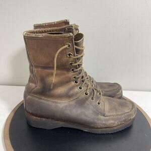 Vintage Itasca Boots Mens Size 9.5 Brown Leather Lace Up Outdoor Work Hiking 80s